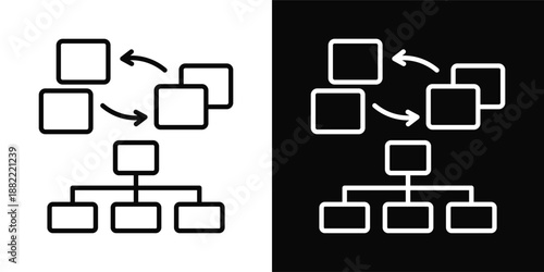 Restructuring Icon White And Black Background Style