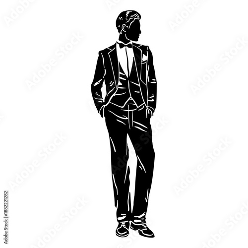 Man in a fancy suit cut out