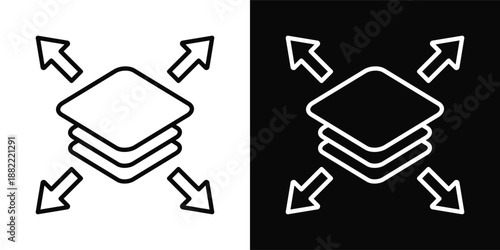 Scalability Icon White And Black Background Style