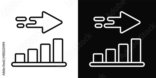 Acceleration Icon White And Black Background Style