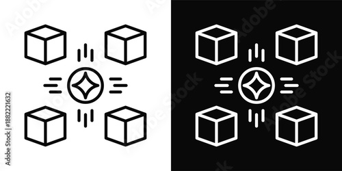 Centralization Icon White And Black Background Style