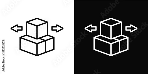 Consolidation Icon White And Black Background Style