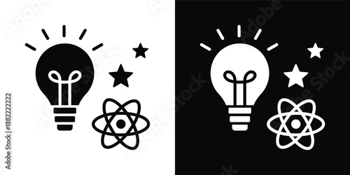 Innovation Icon White And Black Background Style