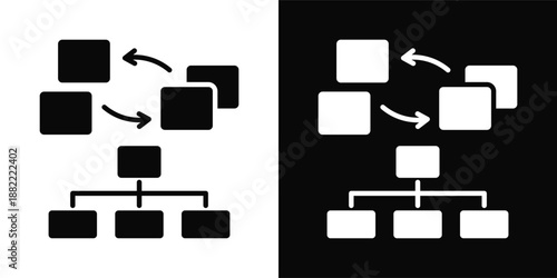 Restructuring Icon White And Black Background Style