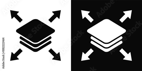 Scalability Icon White And Black Background Style