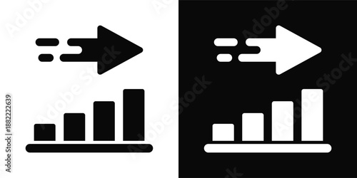 Acceleration Icon White And Black Background Style