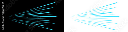 Foto Abstract blue light streaks and speed lines forming dynamic motion effect isolat