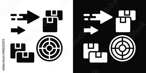 Realignment Icon White And Black Background Style