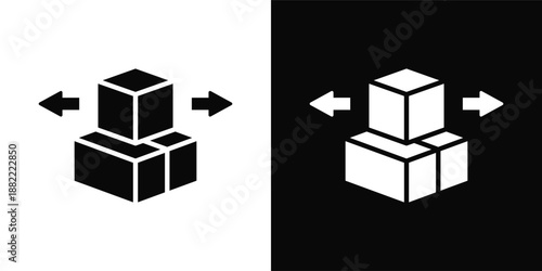 Consolidation Icon White And Black Background Style