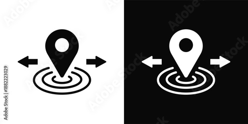 Repositioning Icon White And Black Background Style