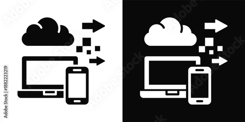 Digital Shift Icon White And Black Background Style