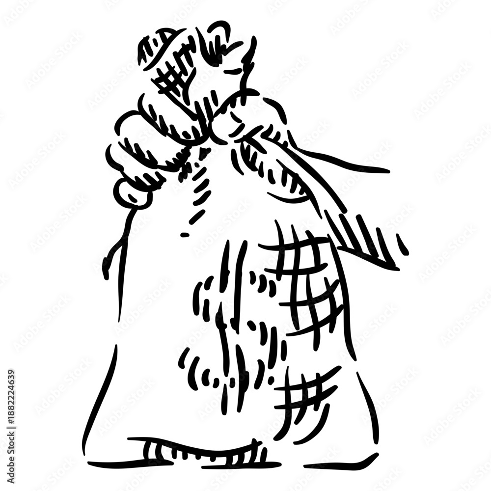 Fototapeta premium Money bag bank hand