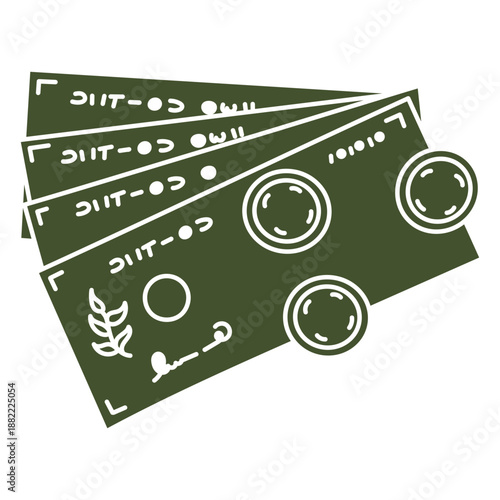 Wad of bills cut out