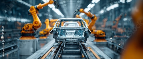 Wallpaper Mural Car Assembly Line With Robots Working in Modern Vehicle Production at Automotive Plant in High Definition Torontodigital.ca