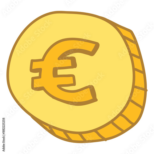 Coins doodle color euro