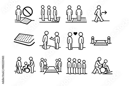 Respect vector icon urban considerate waiting avoid ramp curb action clear focus