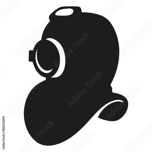 Scuba diver's helmet cutout