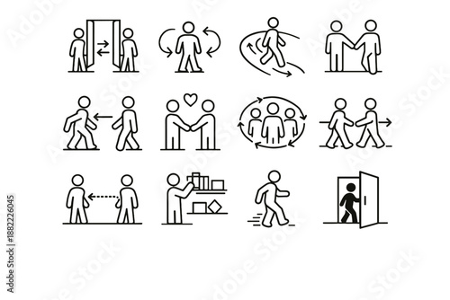Smooth icons vector access space spatial leave pathway study awareness movement icon