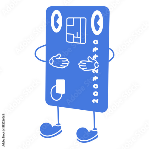 Card retro cartoon cut out