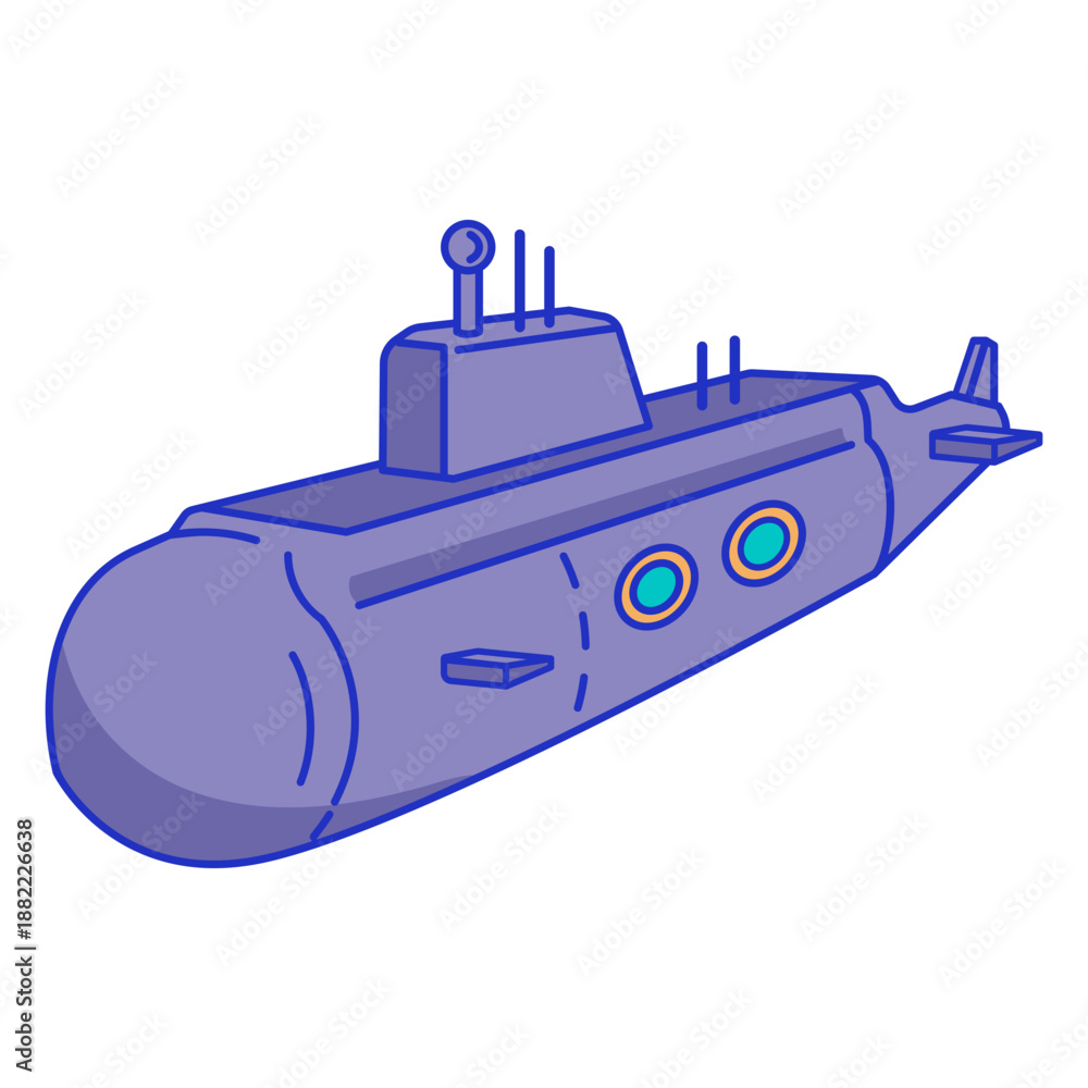 Obraz premium Transport color stroke submarine