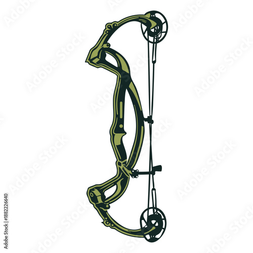 Professional green archery bow