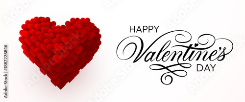 Happy Valentines Day card with a creative heart design, perfect for expressing love and romantic wishes. Vector illustration.