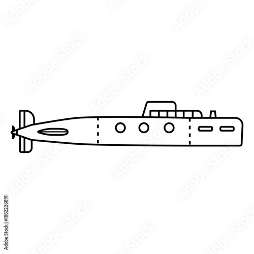 Simple navy submarine marine transport
