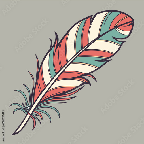 a single colorful leaf branch natural flow 3 isolated on white background