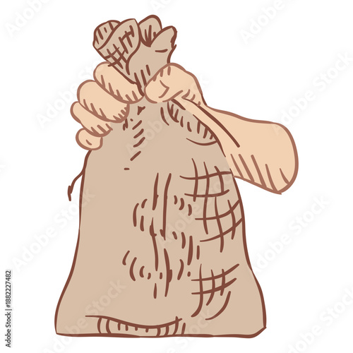 Money bag hand