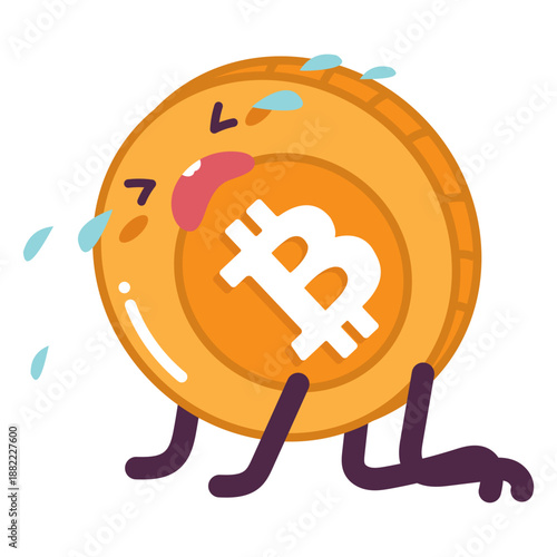 Bitcoin cry business character