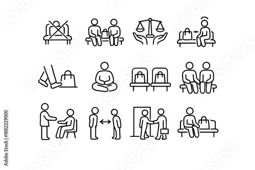 Respect vector placing fairness seat remove equal icon mindful seating icons seats