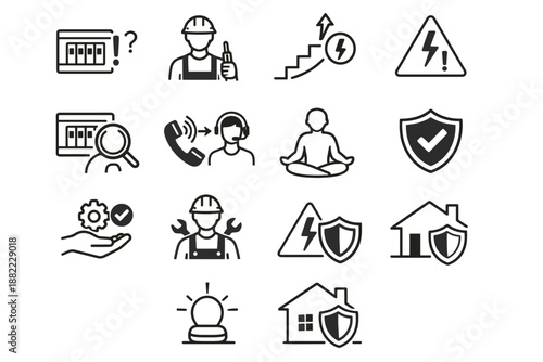 Safe logic icons escalation when call responsibility home calm icon vector safety