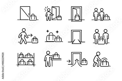 Care calm mindful spatial icon bag vector habit threshold logic placement courtesy