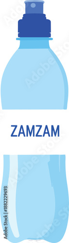 Zamzam Water Bottle with Arabic Label Representing Sacred Islamic Drinking Water and Spiritual Significance