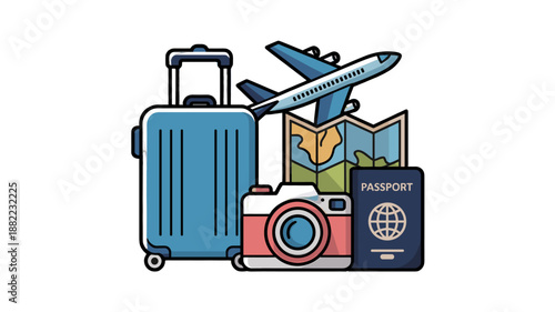 A compilation of essential travel items, perfect for a journey.