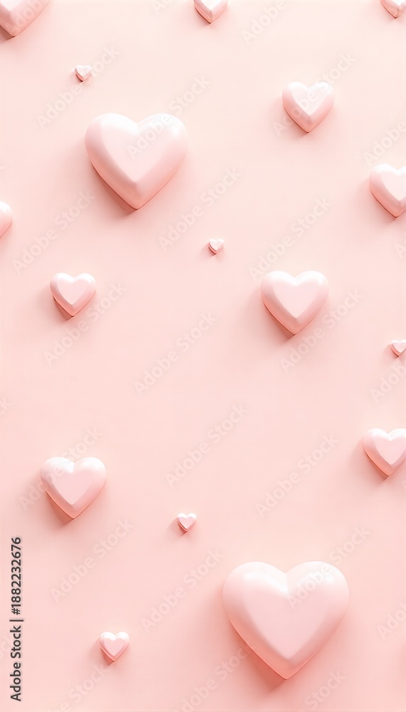 Fototapeta premium pink hearts background, Valentine's Day card