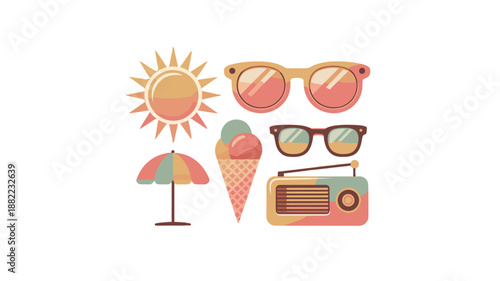 Embracing the sun, summer symbols and refreshing treats, a perfect combination for a lovely day.