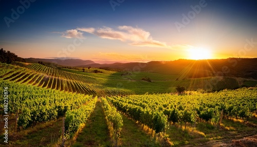 Wallpaper Mural Sunset Over Vineyards Torontodigital.ca