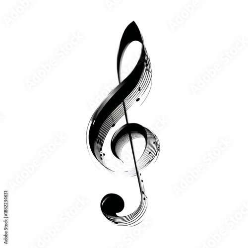 Treble Clef Music Symbol Design.