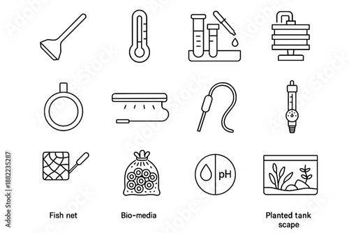 Scraper ph icon scape vector icons thermometer water mindful feeding algae light