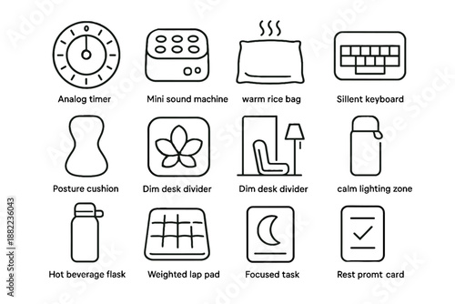 Icon shift ritual warm breathing night task symbol hot weighted card vector