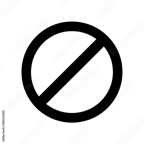 Black circle with diagonal line symbol.
