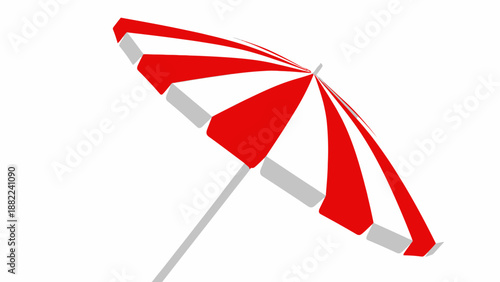 Vibrant red beach umbrella graphic illustration for summer fun and relaxation