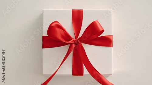 Valentine's Day: A person holding a beautifully wrapped gift box with a large red bow in a video showcasing the art of gift giving.