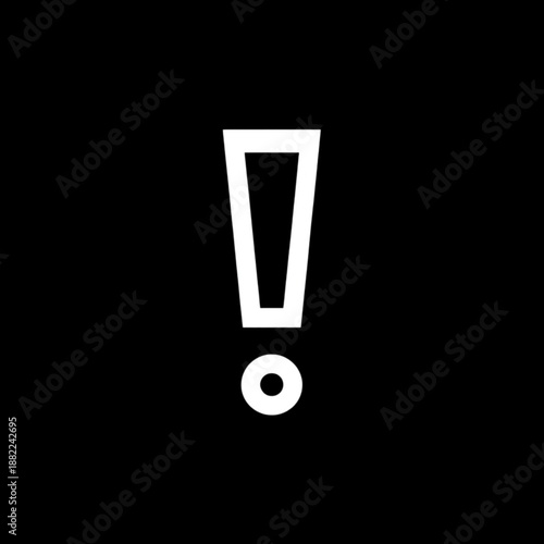 Exclamation Mark Symbol White Color.