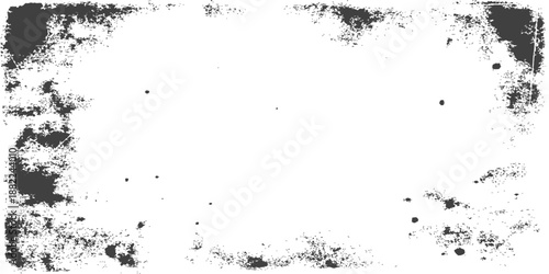 Vintage black vector design featuring an abstract grunge background with a floral pattern and paint splatter frame decorated by ink splashes and dirty paper texture