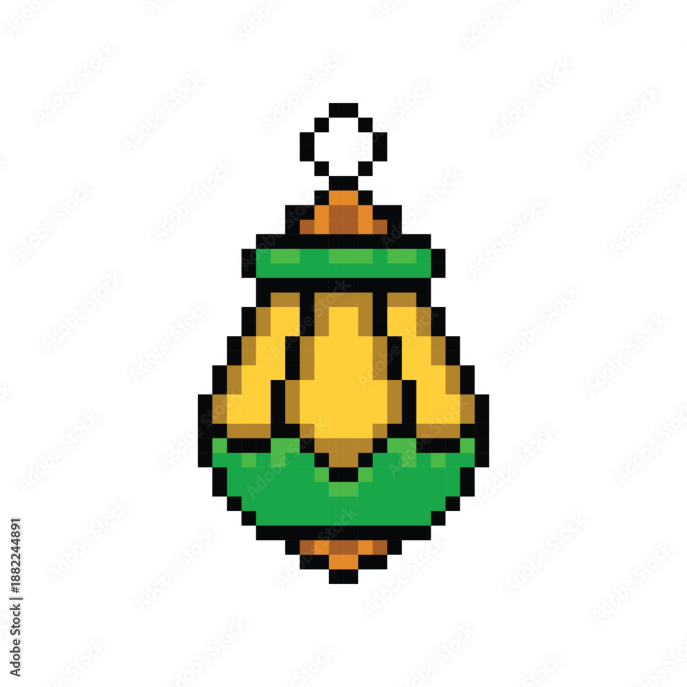 Obraz premium Pixel art classic lantern graphic concept