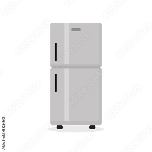 Domestic kitchen refrigerator appliance with a steel freezer door