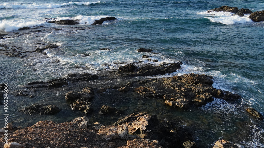 Fototapeta premium The sea and its force crashing on the coast