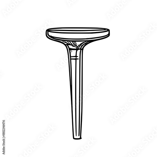 Detailed black line art illustration of a furniture leg mounting plate, minimalist vector icon on white background, perfect for interior design graphics and product catalogues